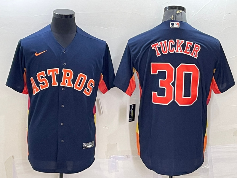 Men's Houston Astros Kyle Tucker #30 Navy Alternate Name Jersey
